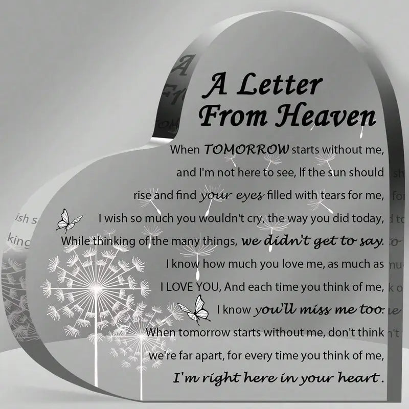 Acrylic Heart - Letter from Heaven