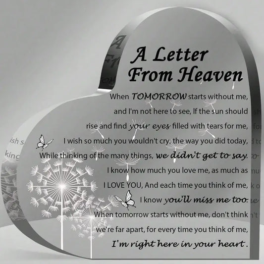 Acrylic Heart - Letter from Heaven