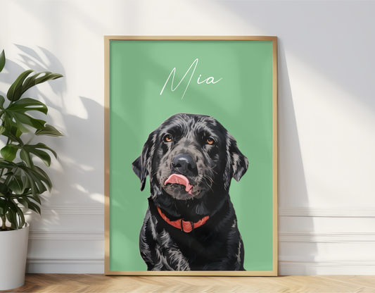 Hand-illustrated Custom Pet Portrait