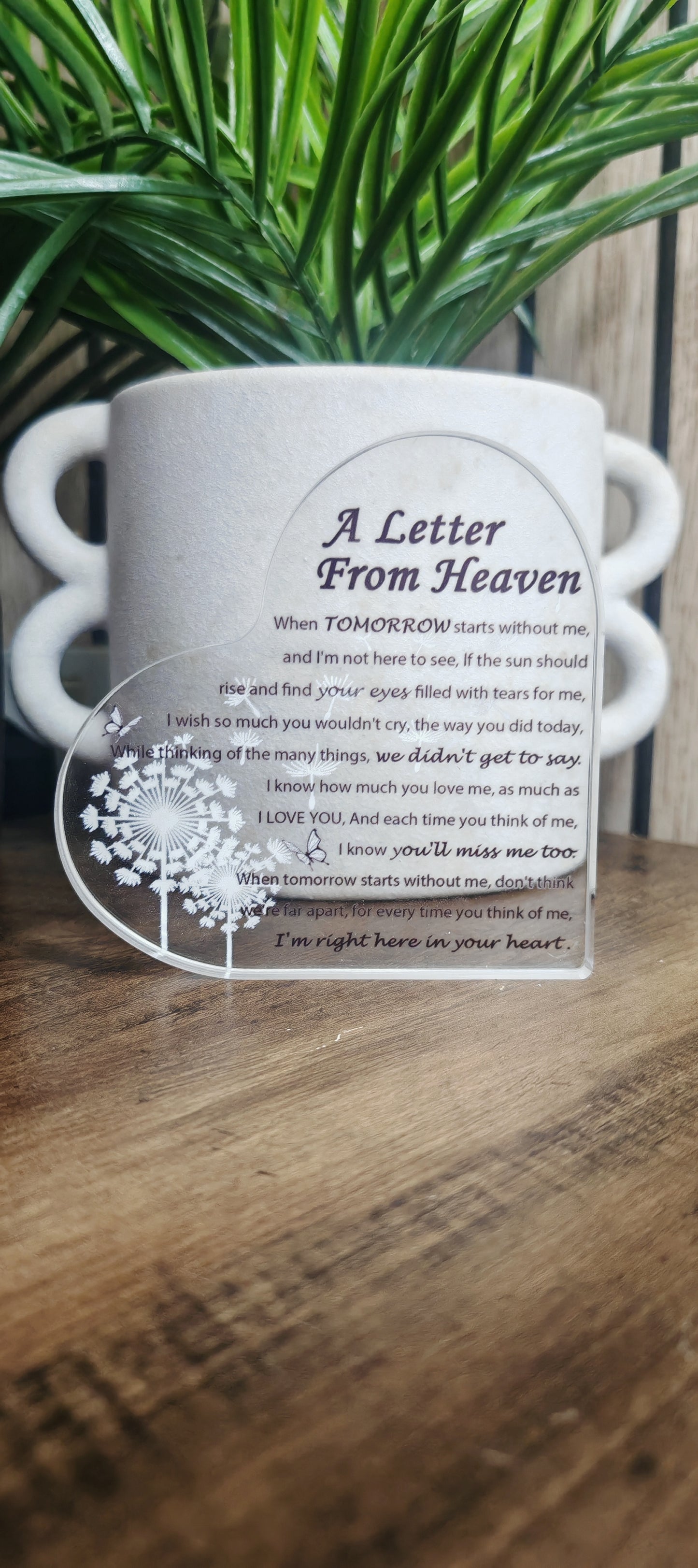 Acrylic Heart - Letter from Heaven