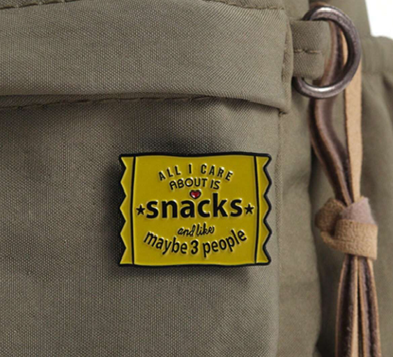 "All I Care About Is Snacks" Pin Badge