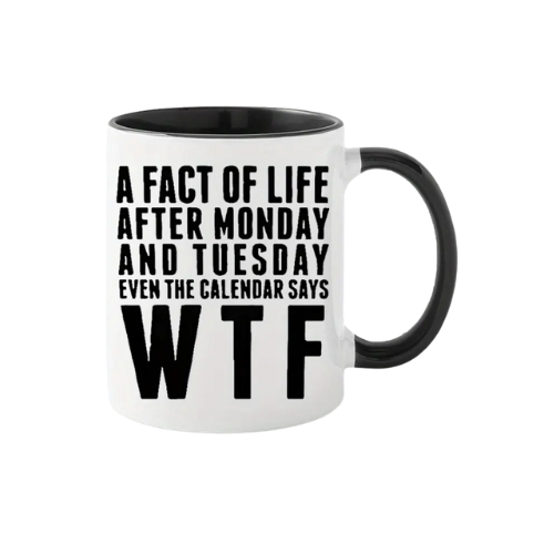 "Facts of Life After Monday and Tuesday" Ceramic Mug