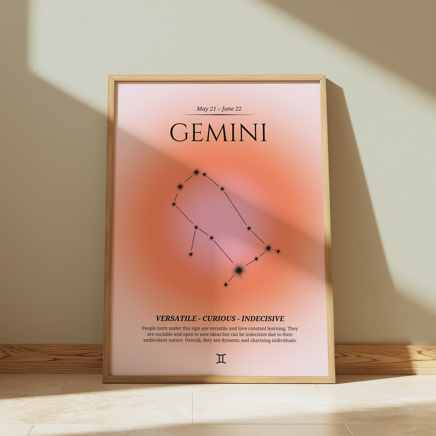 Gemini Zodiac Print